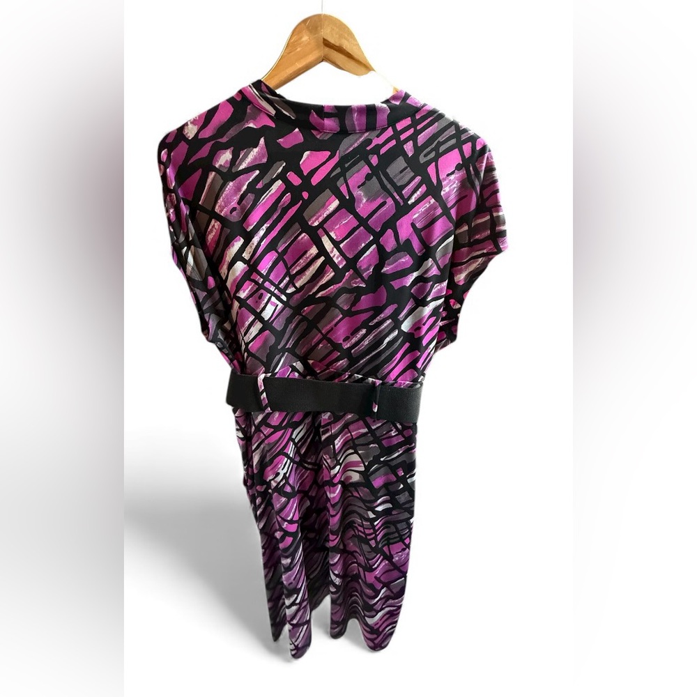 Worthington Purple and Black Abstract Dress 1X - Gently Used - Picture 3 of 6